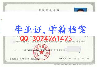 武汉外语外事职业学院毕业证样本